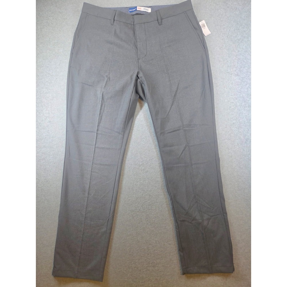 Old Navy Athletic Built-In Flex Dress Pants Mens 36x32 Gray Tapered Trousers NWT